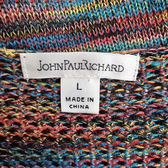 John Paul Richard Rainbow Relax Knit Scoop Neck Cozy Sweater - Picture 2 of 13